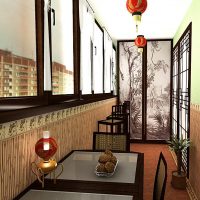 Reka bentuk balkoni gaya Oriental