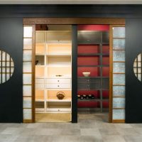 Dulap cu uși glisante în holul unei case private