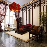 Keramická podlaha v obývacím pokoji v čínském stylu