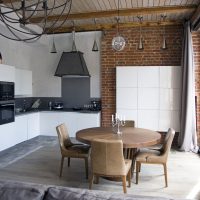 Кухненски мебели от бяла тухла