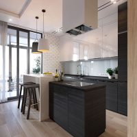 Cucina design con finestre panoramiche