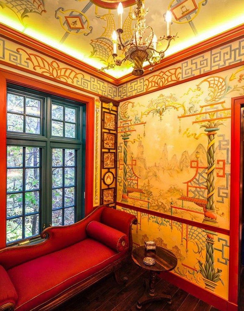 Čínský styl obývací pokoj dekorace zdi
