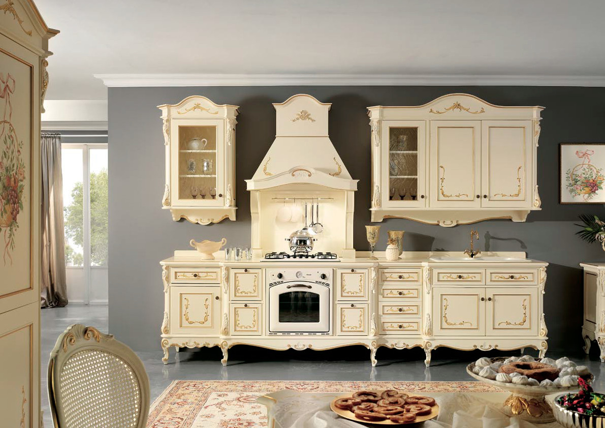 Unit dapur kayu semulajadi Baroque