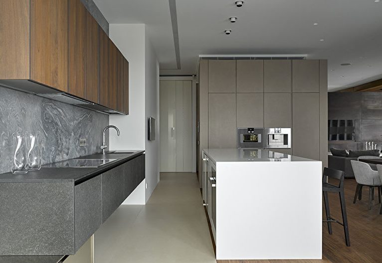Bucătărie gri design modern