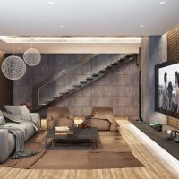 Loftový design obývacího pokoje