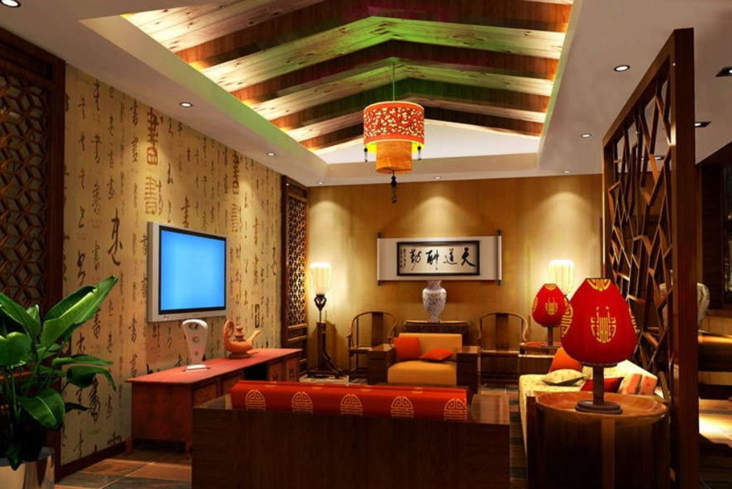 Iluminarea camerei de zi în stil chinezesc