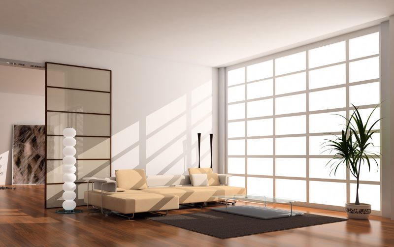 Minimalistický interiér obývacího pokoje