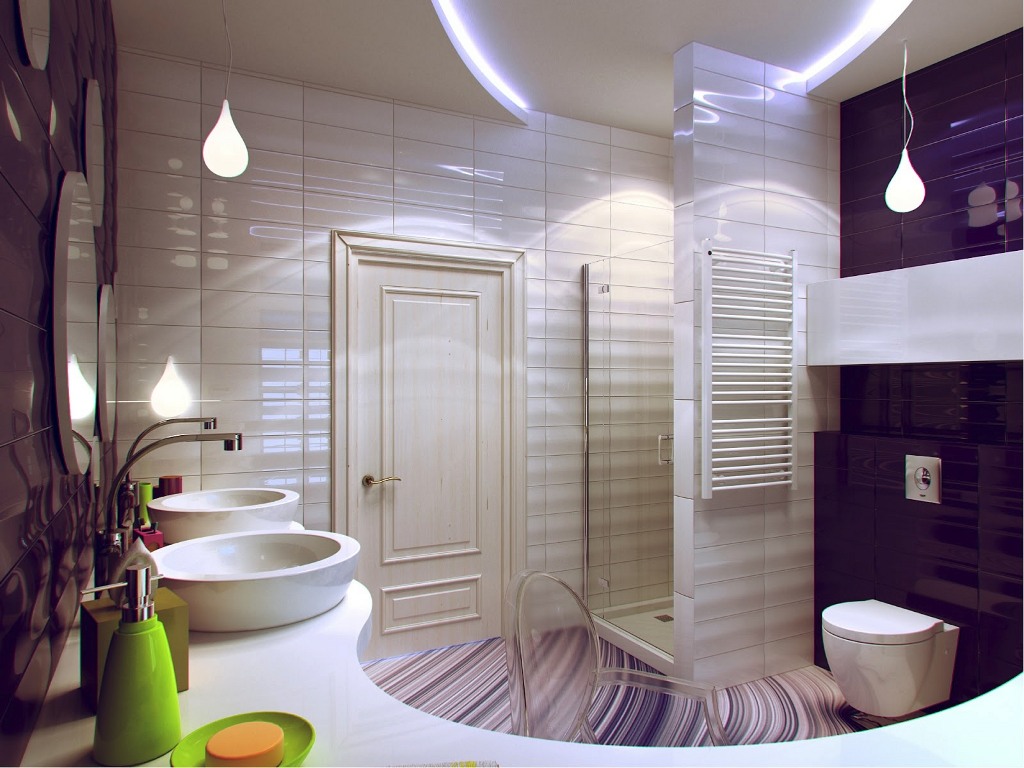 Interior bilik mandi gaya moden
