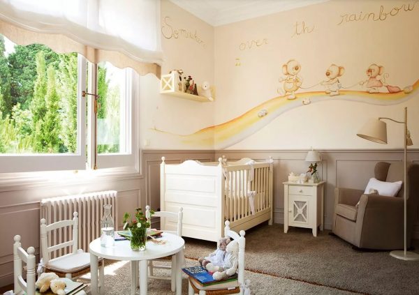 Voor het ontwerp van een slaapkamer of kinderkamer wordt aanbevolen om lichte pasteltinten te gebruiken.