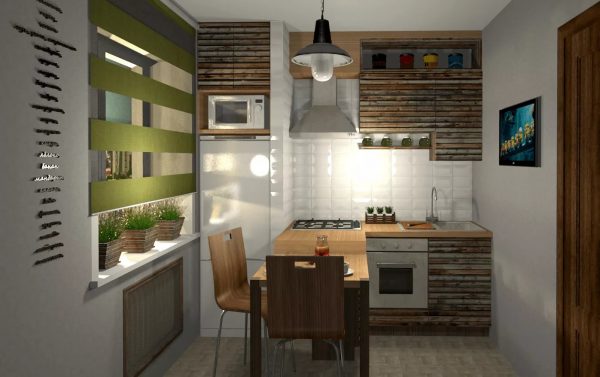 Di dapur kecil anda juga boleh mengaturkan ruang makan