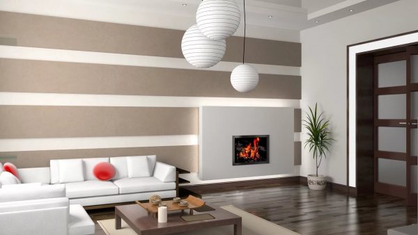 Meer ontwerpers zijn geneigd te geloven dat het in een gemoderniseerd interieur nodig is om verschillende soorten wandbekleding tegelijkertijd voor één kamer te combineren.